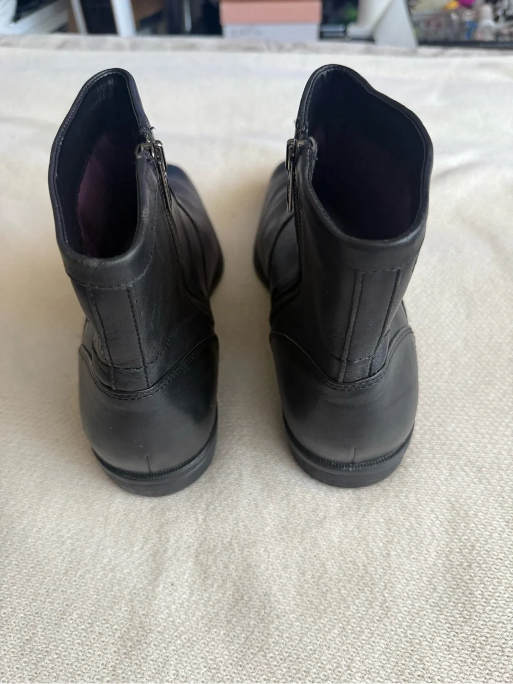 Rockport adi prene Men's Black Leather Ankle Boots with Side Zip size 8.5